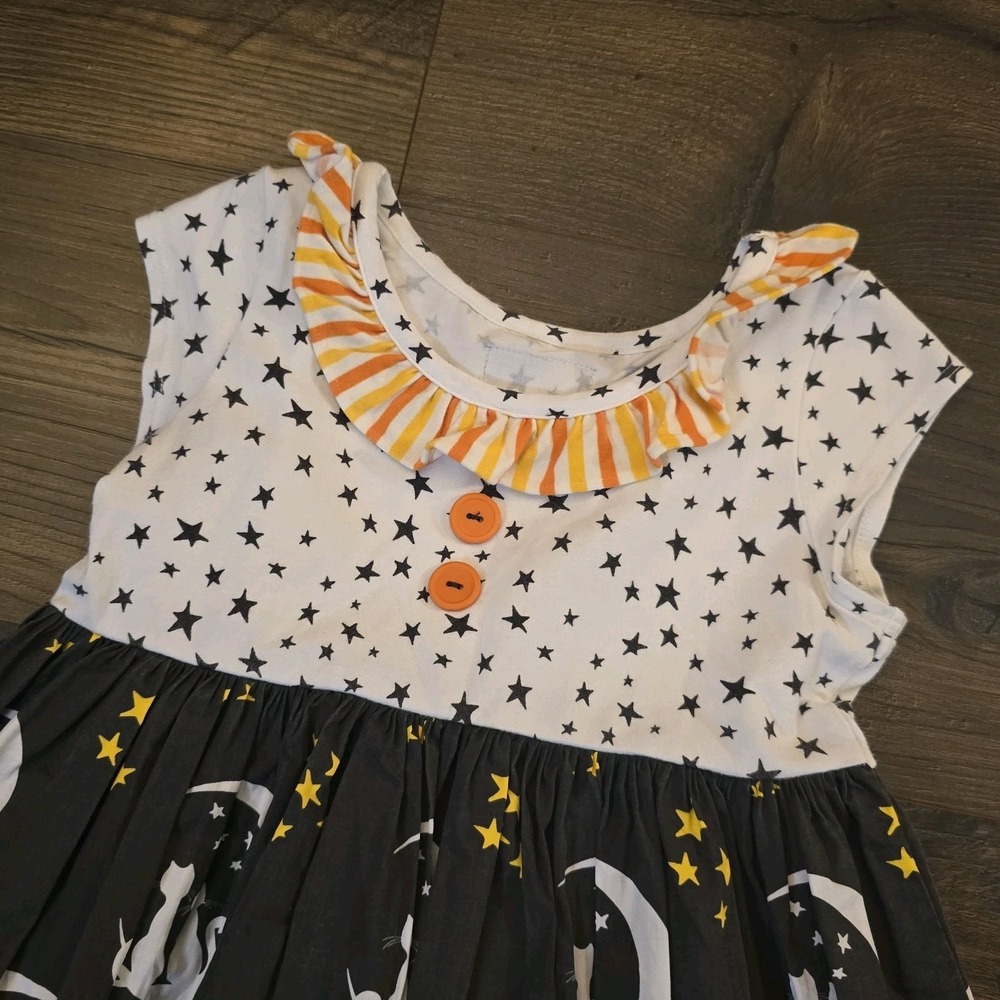 Eleanor Rose Girls' Size 5-6 Flutter Sleeve Dress Fall Halloween Cat Witch